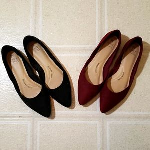 Time and Tru Black and Maroon Flats